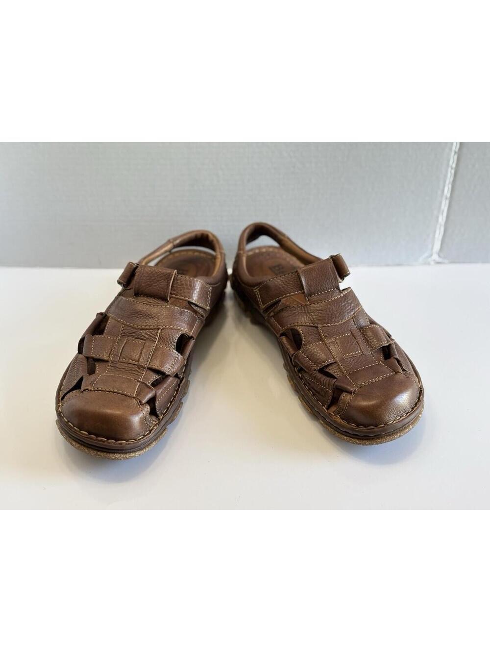 Born Cabot III Fisherman Sandals Men Sz 10 Brown Leather Closed Toe Comfort Shoe - Picture 9 of 16